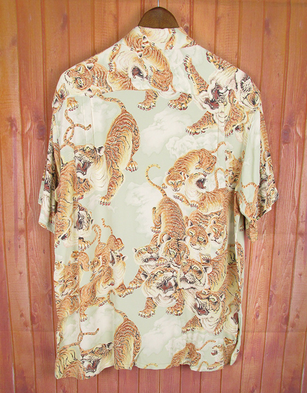 SMRKSS2106 サンサーフ スペシャルエディション SS31814 白虎 アロハシャツ M グリーン 新品 サンサーフ SUN SURF 半袖 レーヨン壁縮緬 ハワイアンシャツ